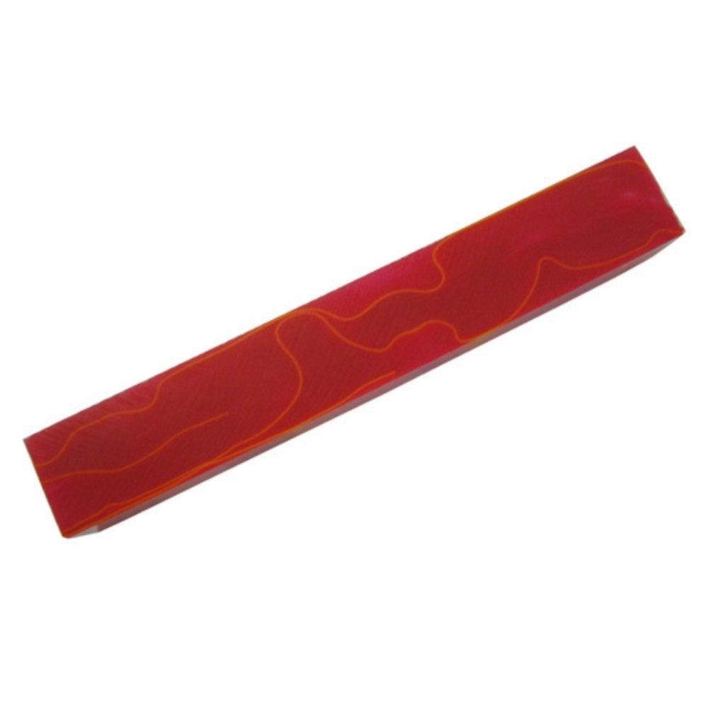 Pen blank - Acryl - 130x20x20 mm - Dunkelpink mit gelber Linie - Pfeifenecke